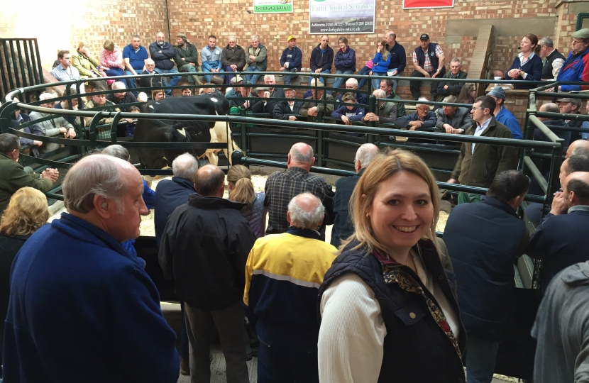 Karen Bradley at Leek Cattle Market