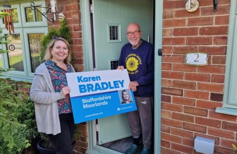 On the doorstep with resident in Biddulph Moor