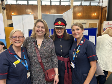 Karen with Judy and nurses