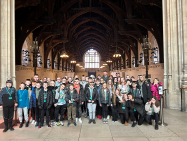 Karen with James Bateman schoolchildren